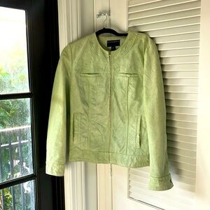 Suede lime green jacket in good condition.